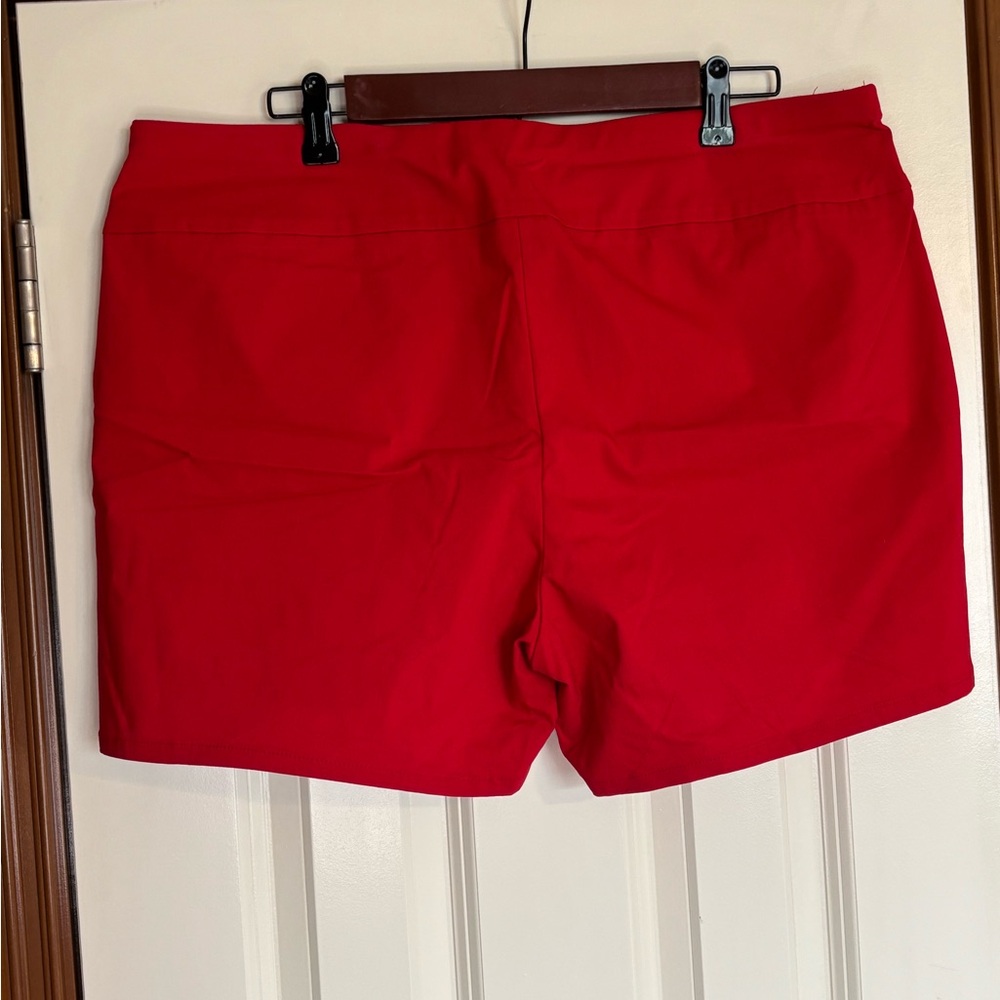 INC International Concepts High Waist Red Shorts - Picture 2 of 3